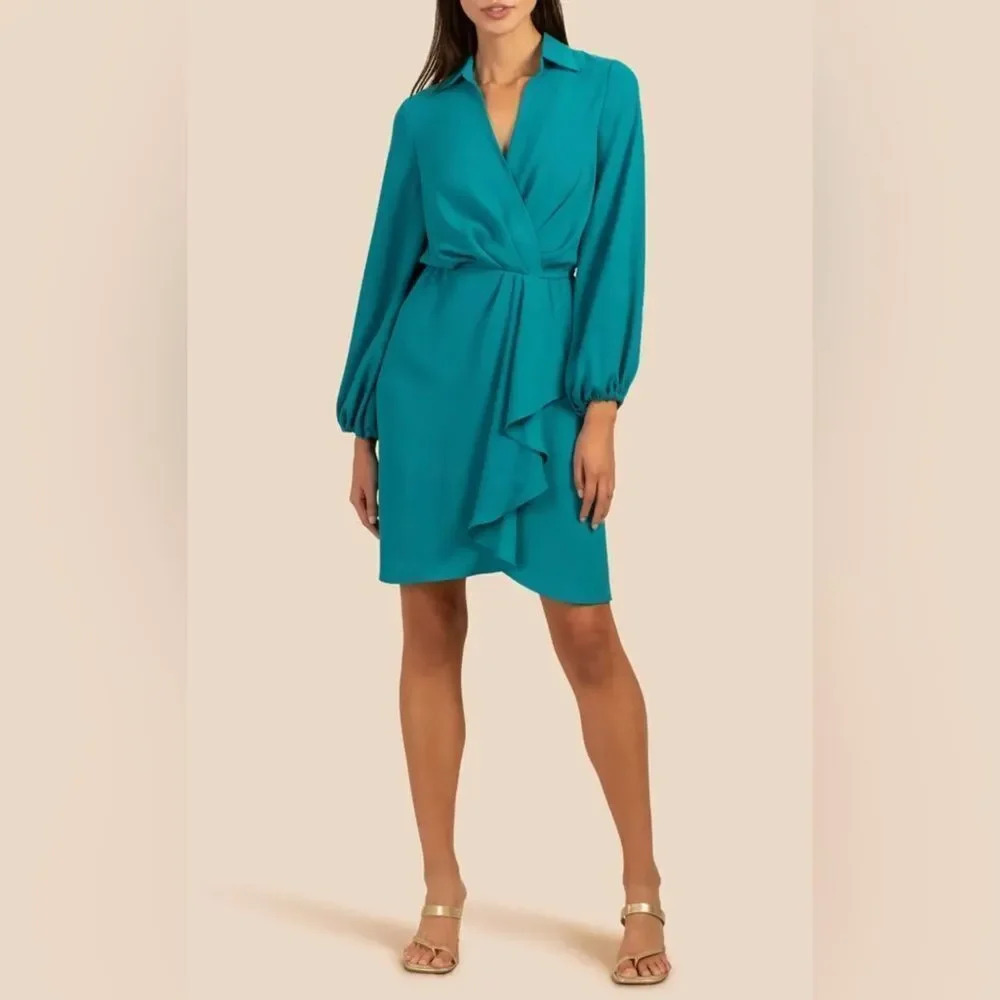 NEW Trina Turk Reverly Surplice Ruffle Dress